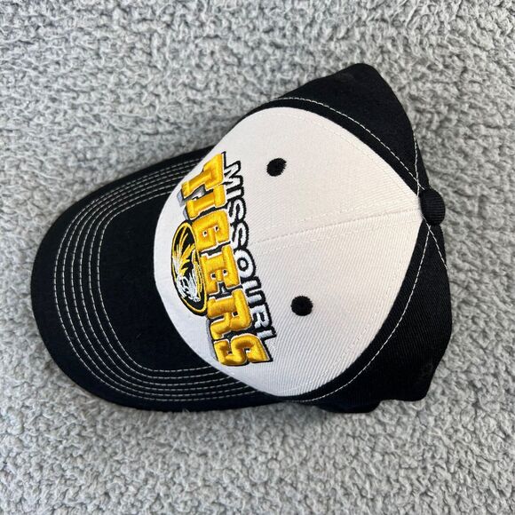 Missouri Tigers Hat Adjustable Strapback Embroidered Spellout logo Black White - Picture 6 of 6